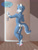 Size: 1125x1500 | Tagged: artist:diman, canid, mammal, wolf, anthro, boy, cub, male, plantigrade, solo boy, solo cub, solo male, young, cel shaded, colored, digital, safe, 2014, blue eyes, blue fur, bulge, clothing, dialogue, english text, fingers, fur, looking at you, looking back at you, looking over shoulder, solo, tail, thong, topless, underwear, white fur