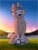 Size: 3150x4096 | Tagged: artist:letodoesart, zabivaka, arctic wolf, canid, mammal, wolf, anthro, boy, cub, male, solo boy, solo cub, solo male, young, fifa, mascot, suggestive, ball, bedroom eyes, blue eyes, detailed background, fang, fur, goggles, goggles on head, grass, half-closed eyes, kneeling, looking at you, nude, open mouth, pinup, posing, sharp teeth, sky, smiling, soccer ball, solo, stadium, tan fur, teeth