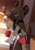 Size: 2894x4093 | Tagged: artist:agitongu, haida, hyena, mammal, spotted hyena, anthro, boy, male, solo boy, solo male, solo teen, teen, young, aggretsuko, safe, 5 fingers, bathroom, boxer-briefs, brown fur, brush, brushing, brushing teeth, bulge, clothing, cup, fingers, fur, solo, spots, towel, underwear