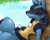 Size: 1280x1024 | Tagged: artist:chocobo, lucario, pokemon (species), boy, male, solo boy, solo male, solo teen, teen, young, pokémon, safe, black fur, blue fur, blushing, daytime, eyes closed, featureless crotch, fur, lying, lying on back, nudity, on back, outdoors, pokemon, sleeping, solo, tree