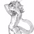 Size: 900x900 | Tagged: artist:karura, dragon, mythological creature, wingless dragon, adult, anthro, male, man, solo adult, solo male, solo man, monochrome, sketch, suggestive, camel toe, clothing, eyewear, goggles, goggles on head, horn, kemono, kerchief, posing, see-through, skimpy outfit, solo, topless