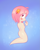 Size: 1065x1323 | Tagged: artist:stinkek, worm, cub, female, girl, semi-anthro, solo female, solo girl, young, worms, colored, digital, sketch, safe, anthrofied, blush stickers, blushing, breasts, colored sketch, featureless breasts, full-length portrait, hair, hair accessory, hair clip, looking at you, looking back, looking back at you, pink hair, purple eyes, rear view, short hair, simple background, small breasts, smiling, solo