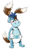 Size: 832x1344 | Tagged: artist:stinkek, oc only, oc:zigfrid (stinkek), fictional species, mammal, anthro, boy, cub, cubs only, male, plantigrade, solo boy, solo cub, solo male, young, colored, digital, safe, 3 toes, 4 fingers, blue body, blue hair, blushing, brown eyes, diaper, front view, full-length portrait, hair, half-closed eyes, narrowed eyes, short hair, solo, standing